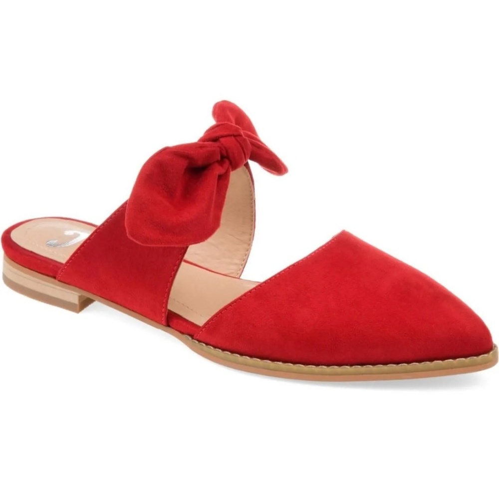 Journee Collection Women's Telulah Bow Slip on Flat Mules - Red